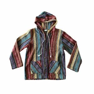 Soulzential Striped Baja Hoodie Jacket - Size S